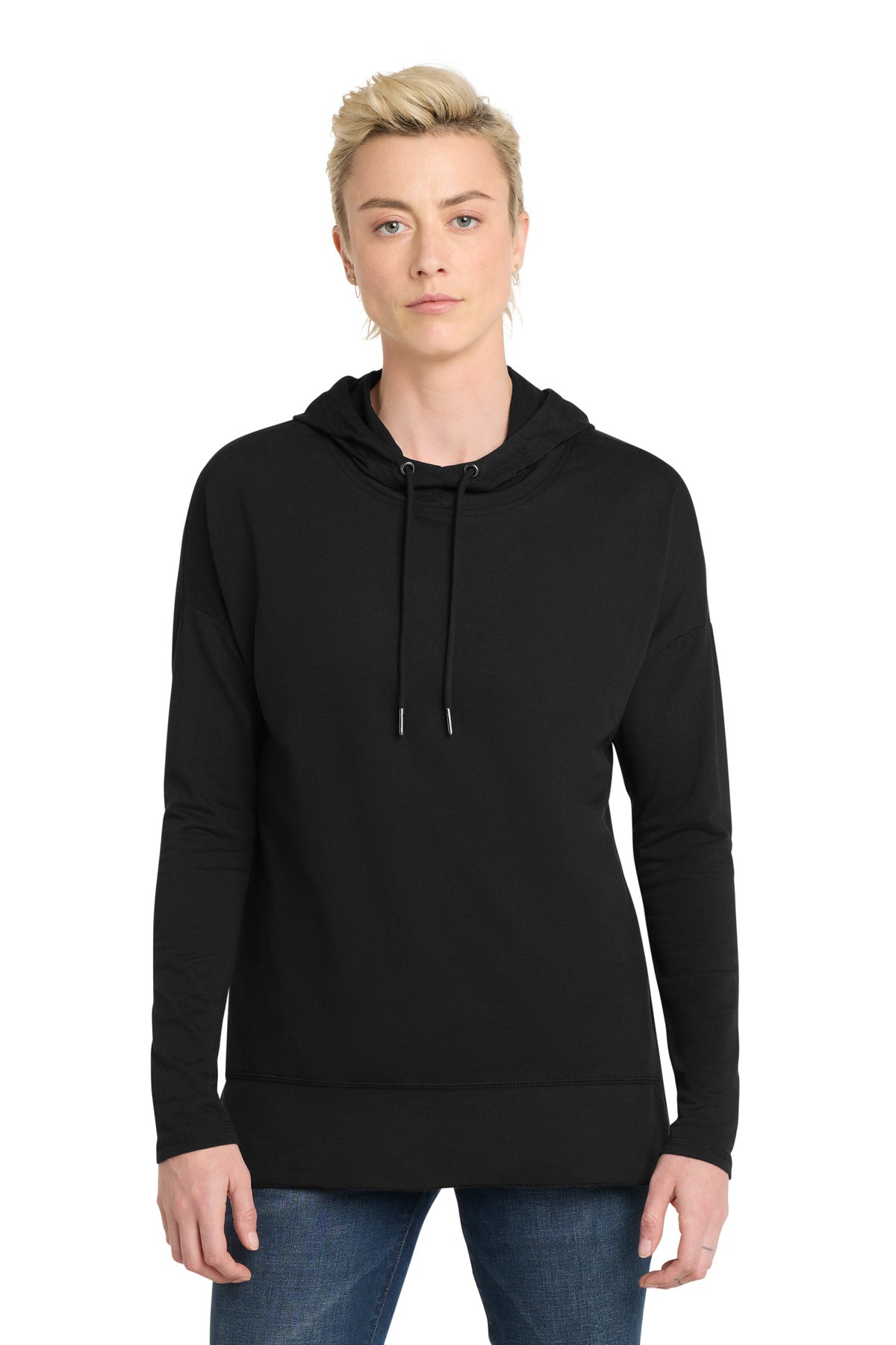 District  Women's Featherweight French Terry  Hoodie DT671 - Black