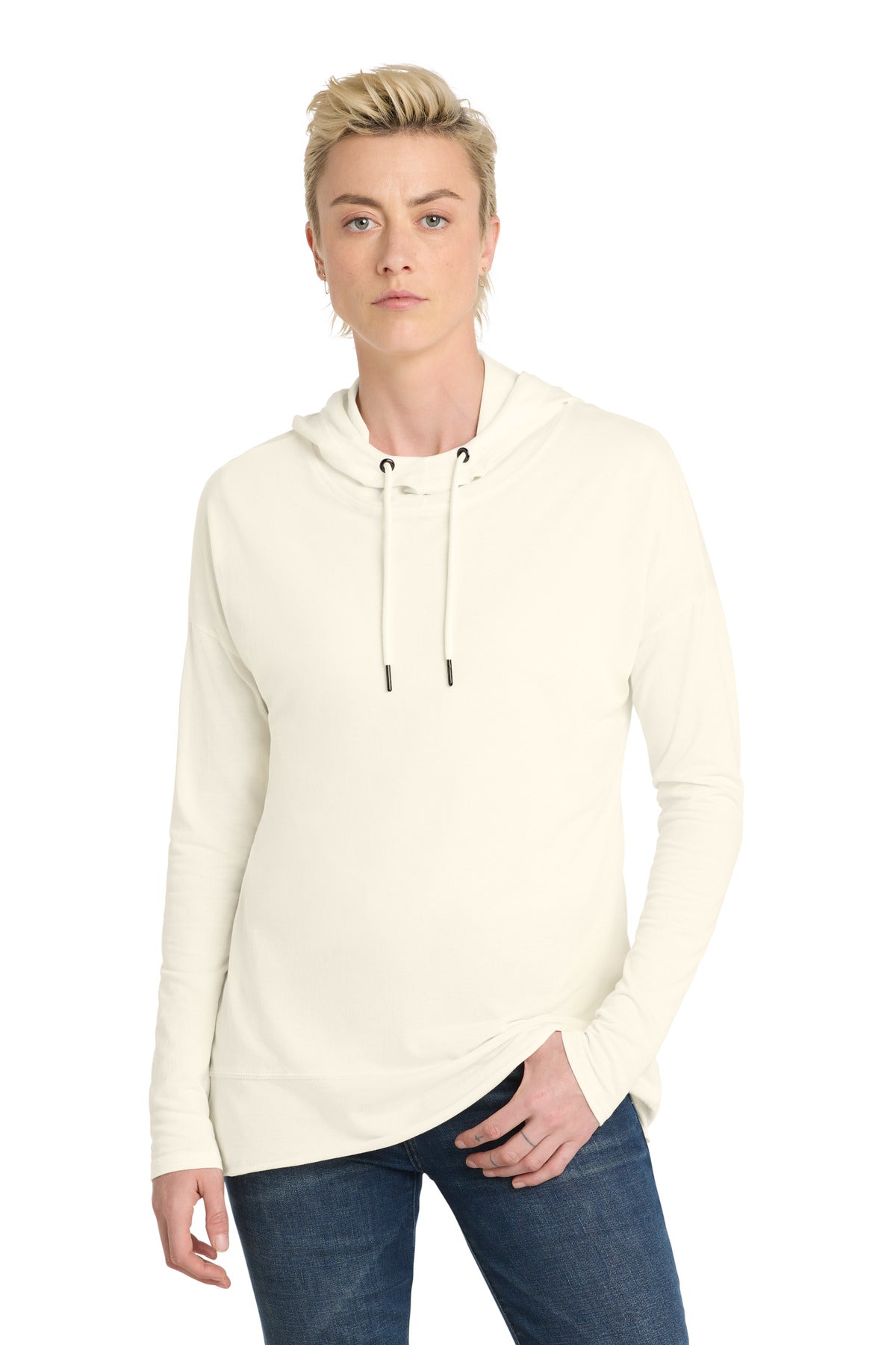 District  Women's Featherweight French Terry  Hoodie DT671 - Gardenia