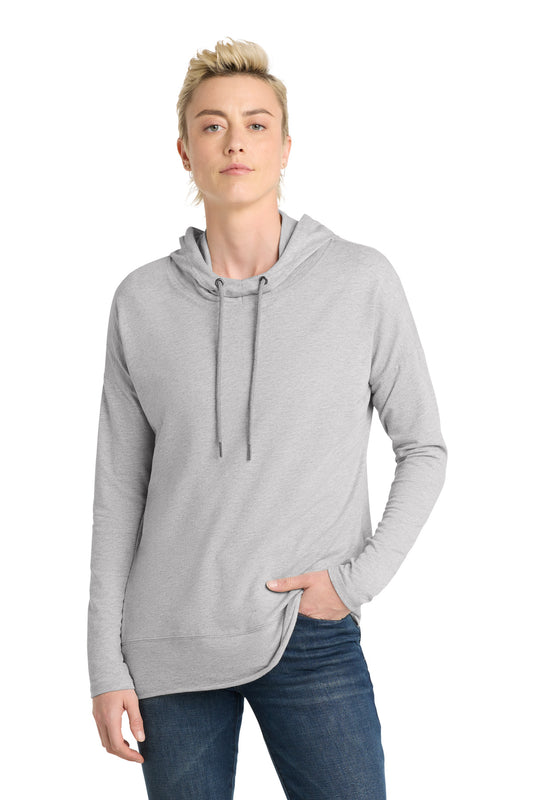 District  Women's Featherweight French Terry  Hoodie DT671 - Light Heather Grey
