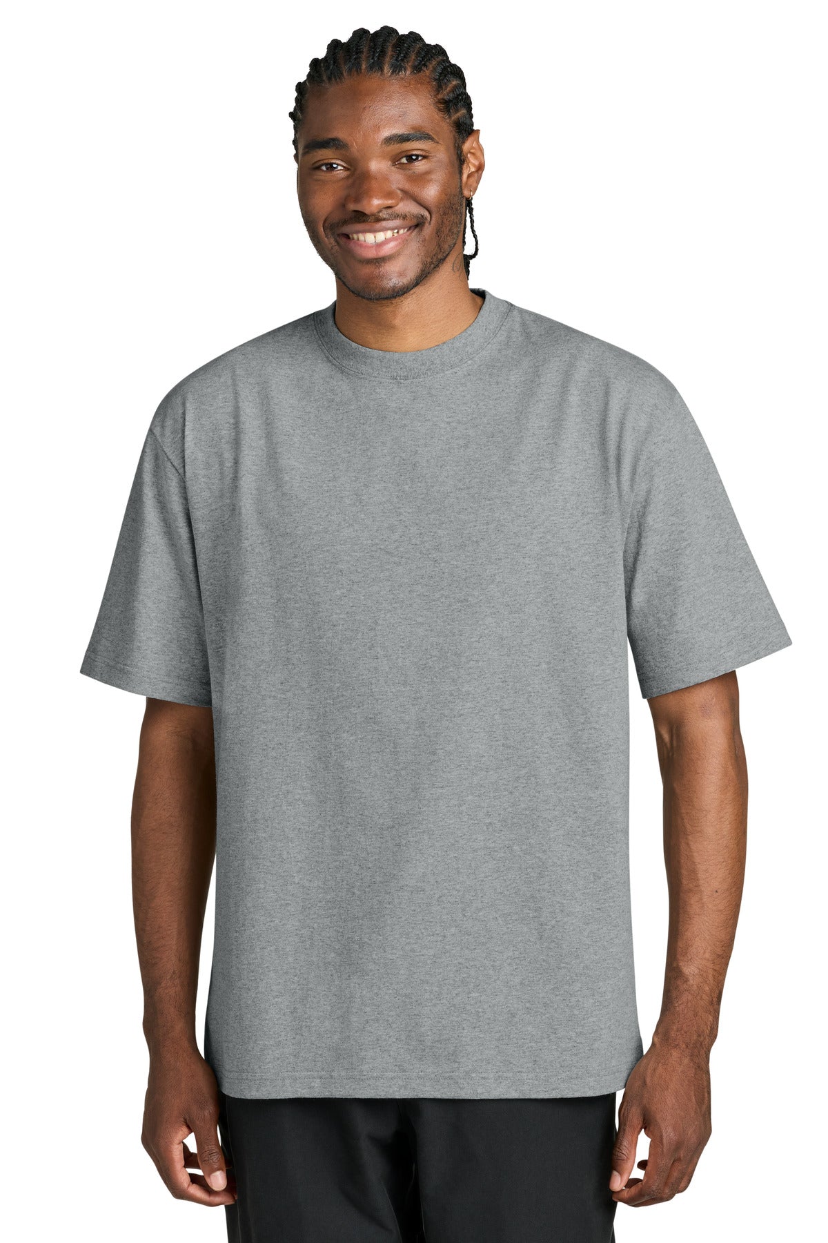 District 7-Oz. Gritty Tee DT7075 - Light Heather Grey