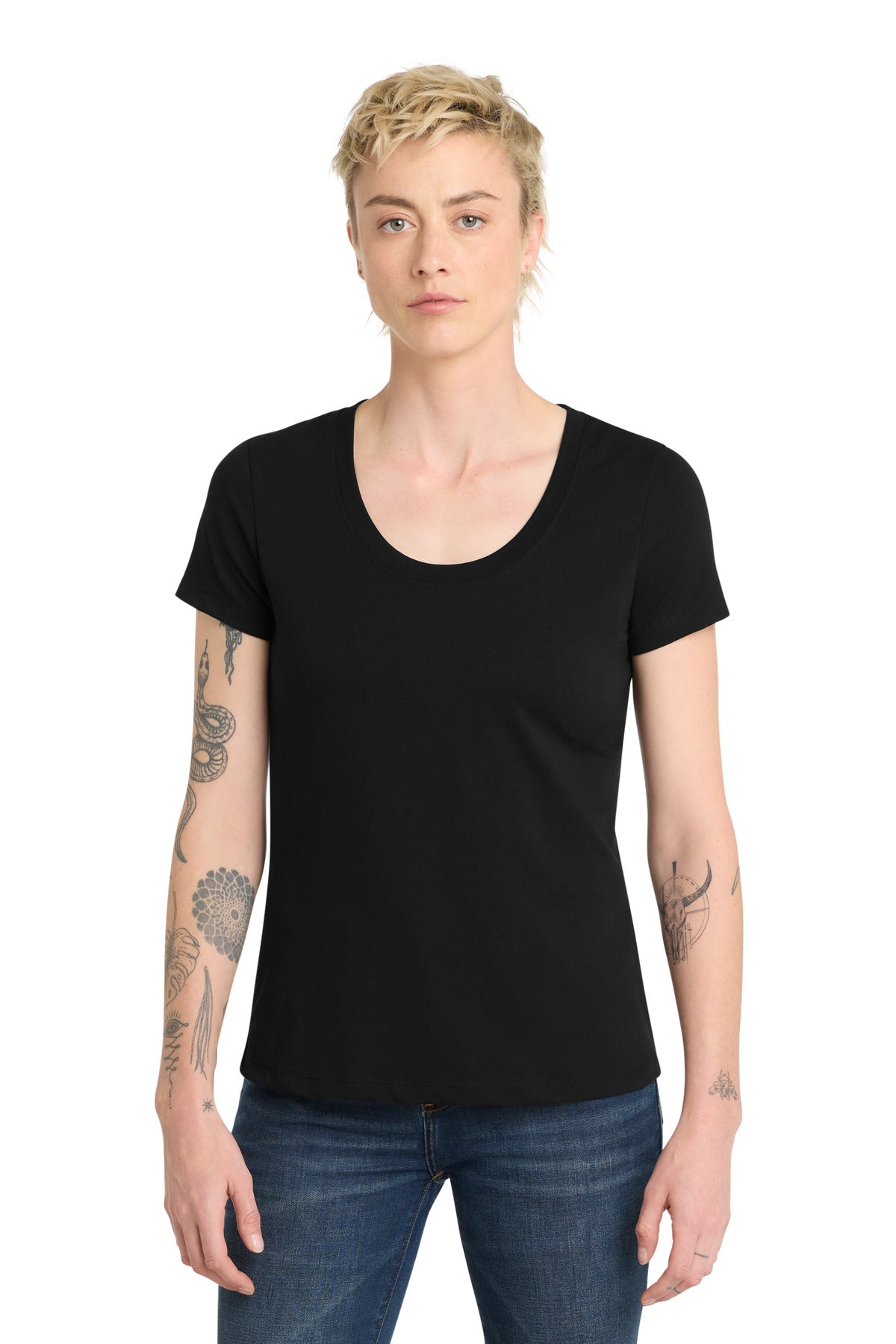 District  Women's Flex Scoop Neck Tee DT7501 - Black