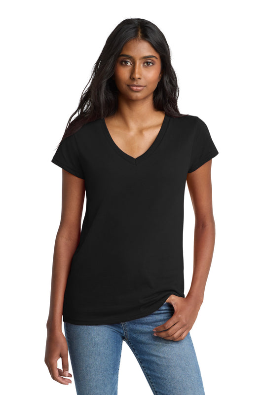 District  Women's Re-Tee  V-Neck DT8001 - Black