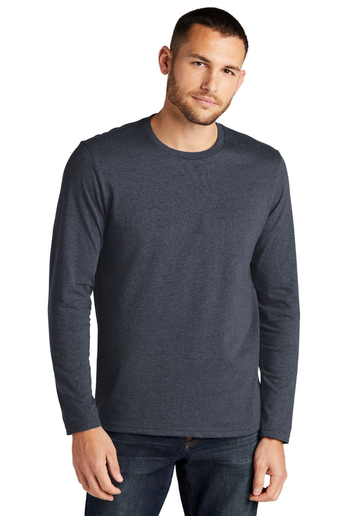 District Re-Tee Long Sleeve DT8003 - Heathered Navy
