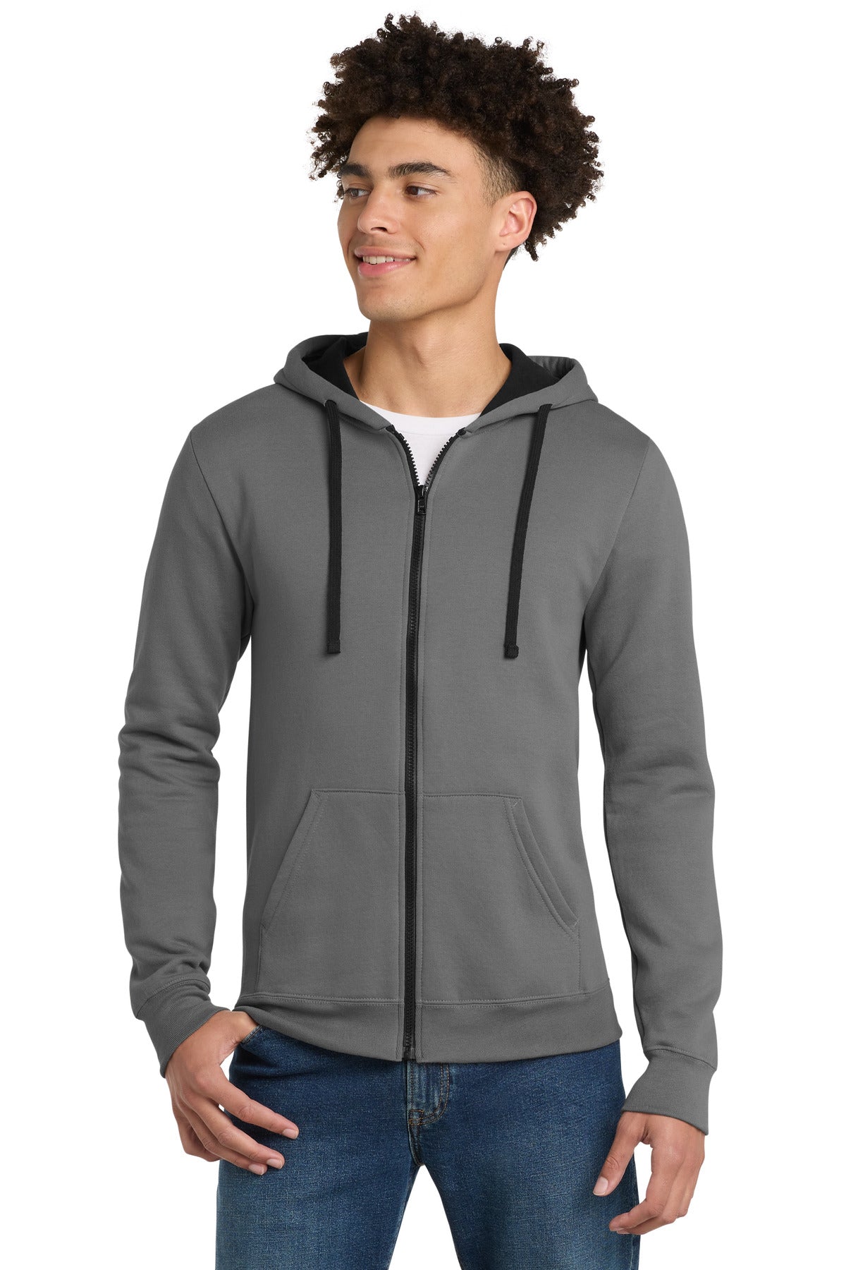 District The Concert Fleece Full-Zip Hoodie. DT800 - Grey