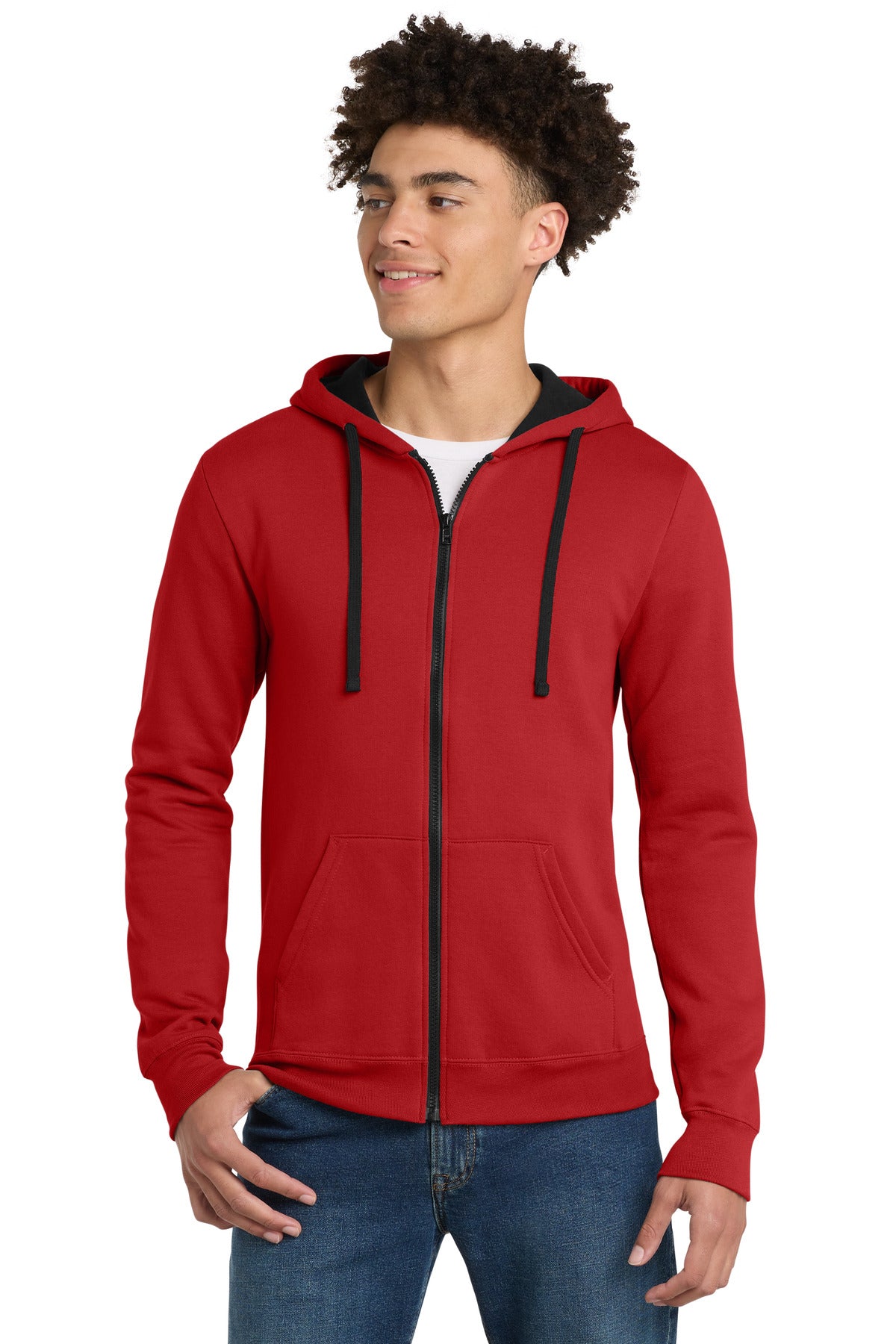 District The Concert Fleece Full-Zip Hoodie. DT800 - New Red