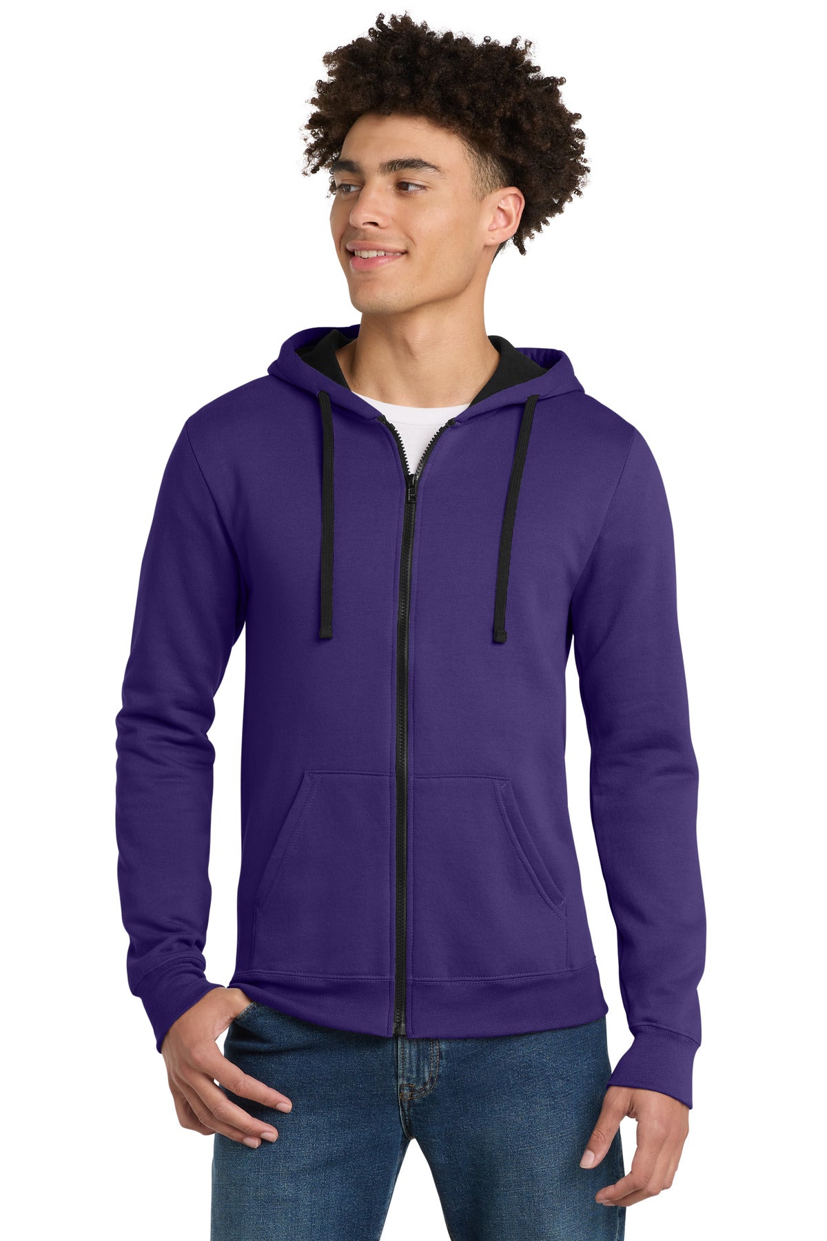 District The Concert Fleece Full-Zip Hoodie. DT800 - Purple