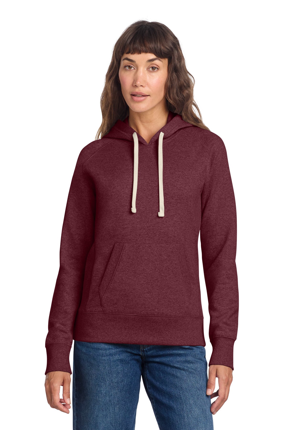 District Women's Re-Fleece Hoodie DT8101 - Maroon Heather