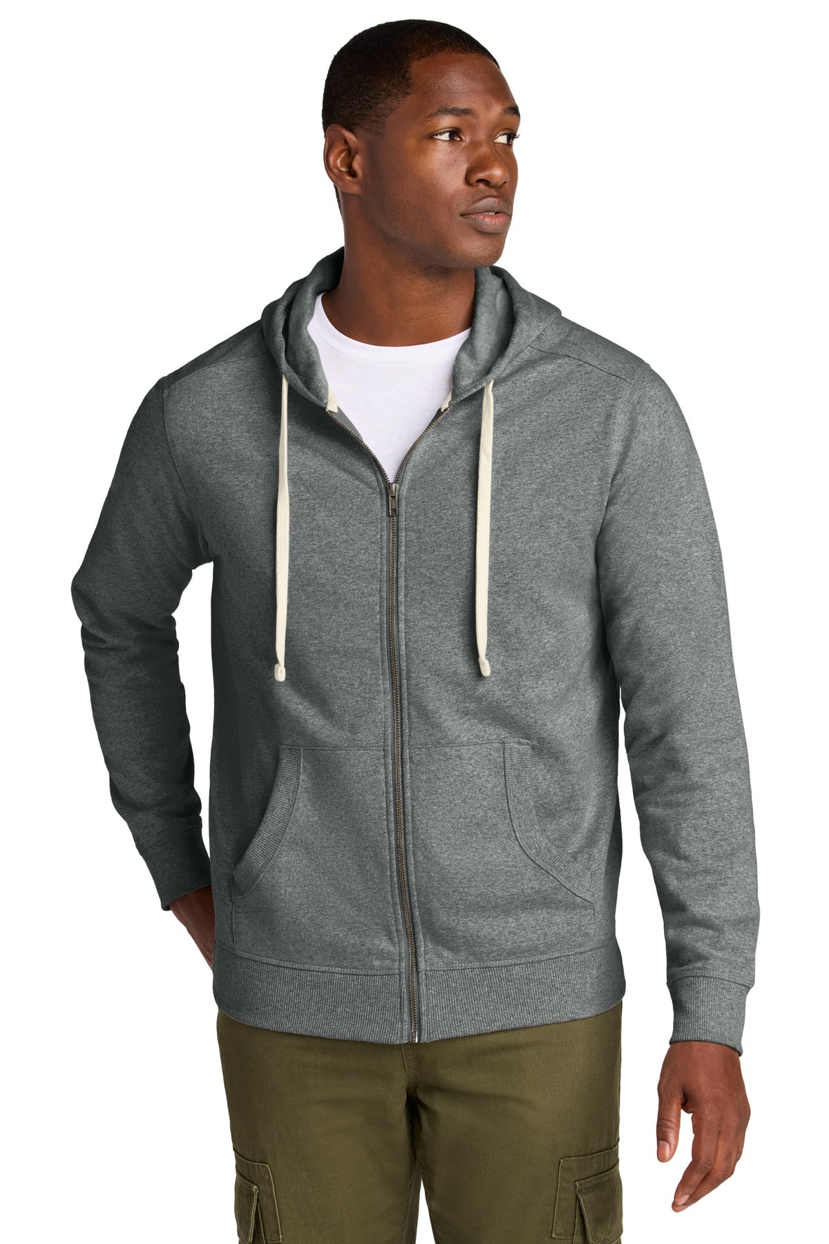 District Re-FleeceFull-Zip Hoodie DT8102 - Deep Grey Heather