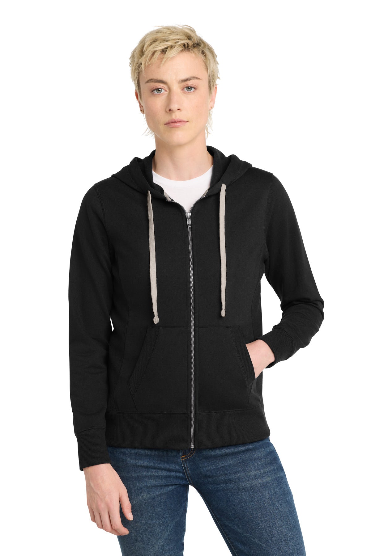 District Women's Re-FleeceFull-Zip Hoodie DT8103 - Black