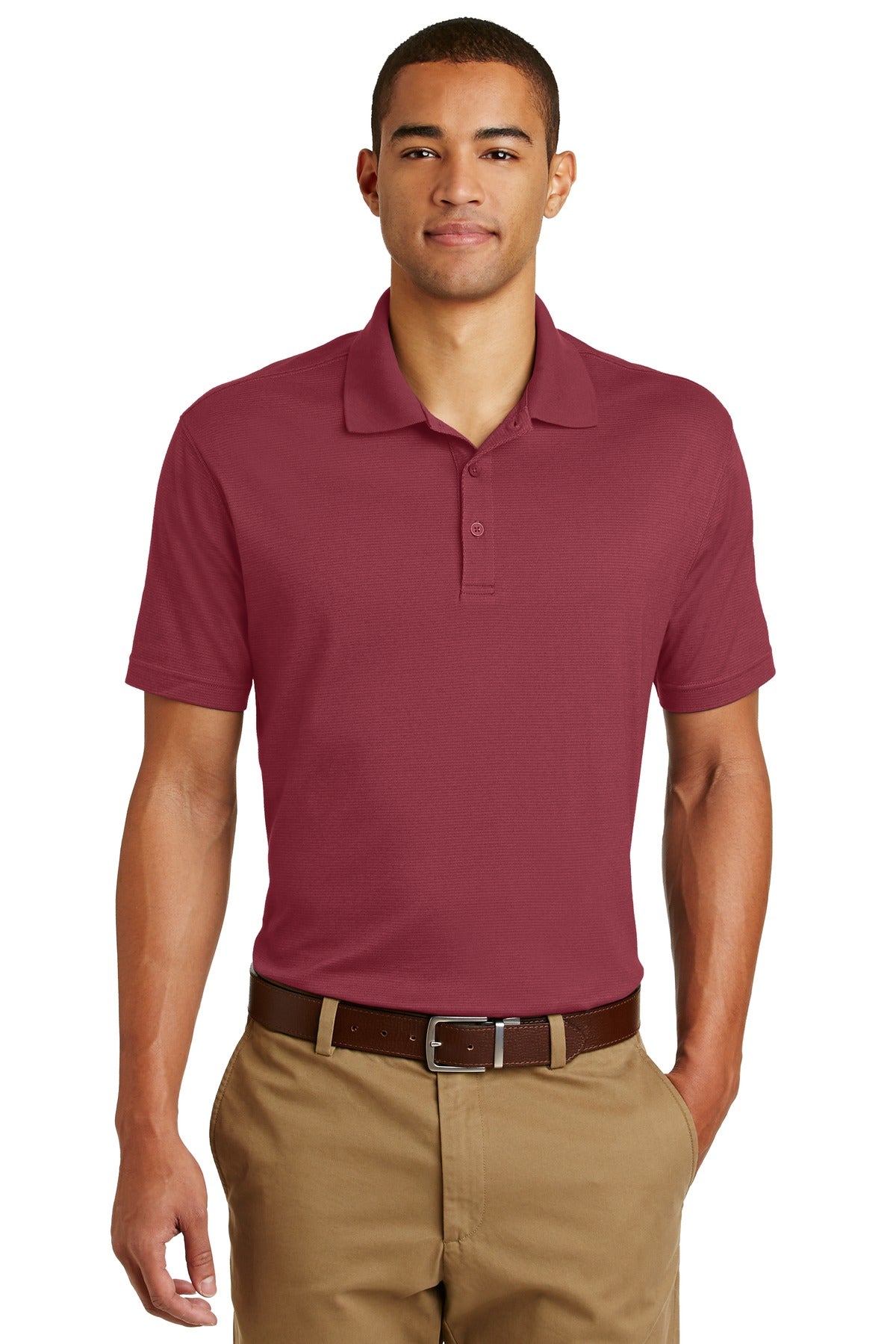 Eddie Bauer Performance Polo. EB102 - Red Rhubarb