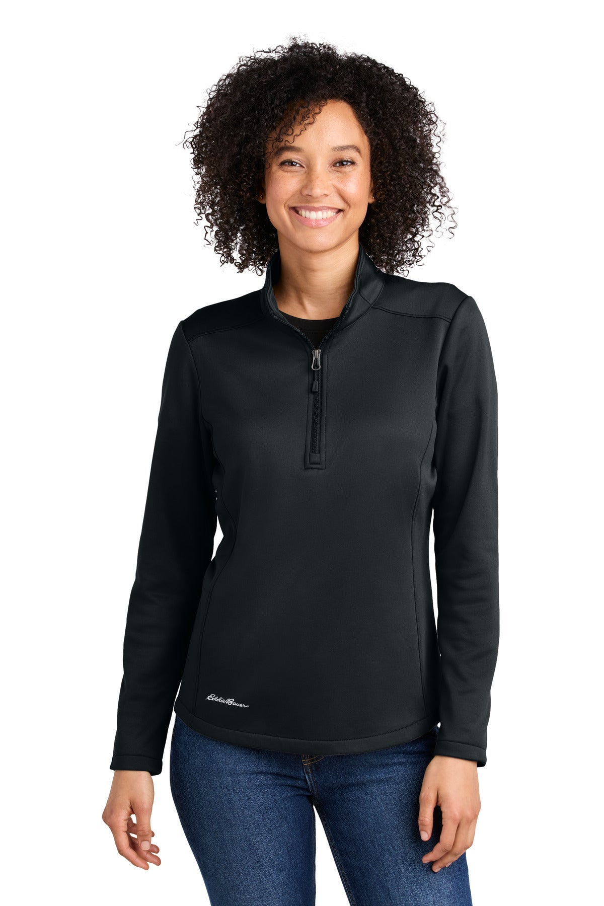 Eddie Bauer Women's Smooth Mid Layer Fleece 1/2-Zip EB2370 - Black
