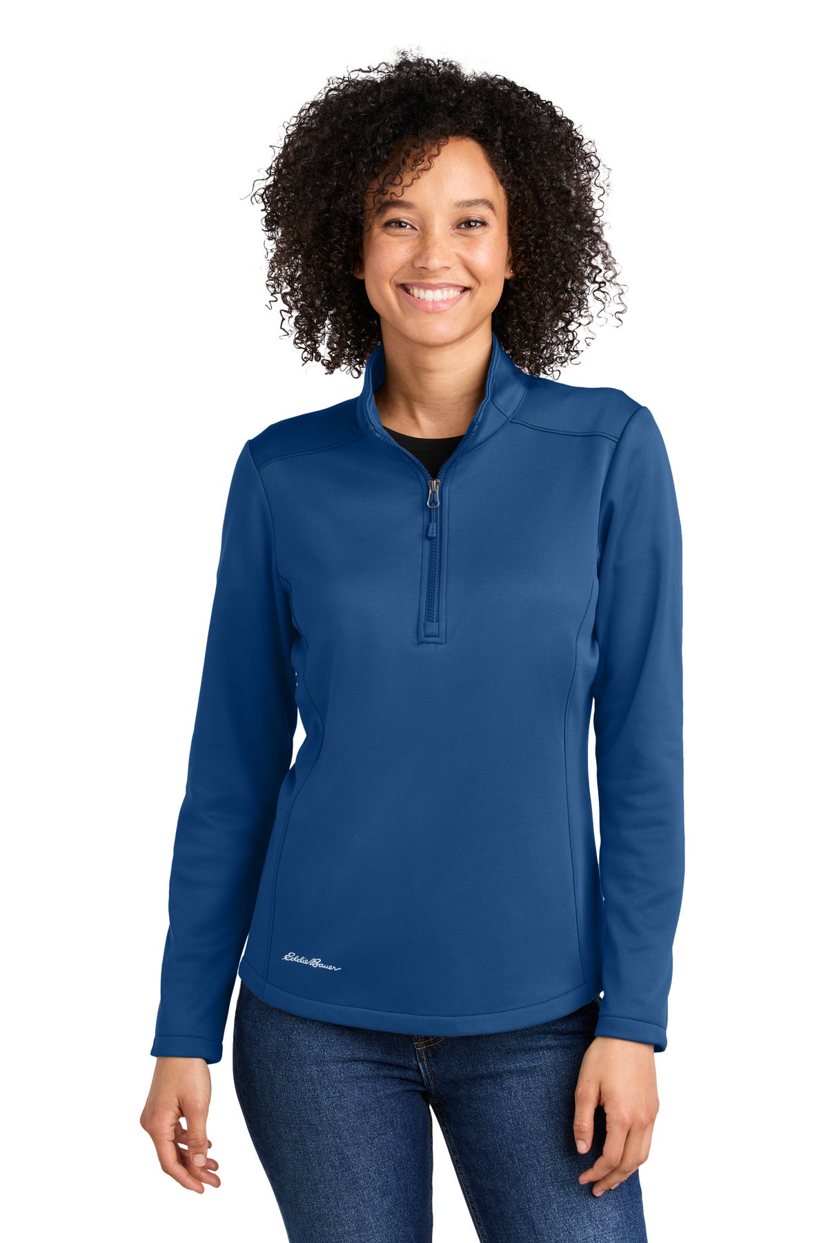 Eddie Bauer Women's Smooth Mid Layer Fleece 1/2-Zip EB2370 - Cobalt Blue
