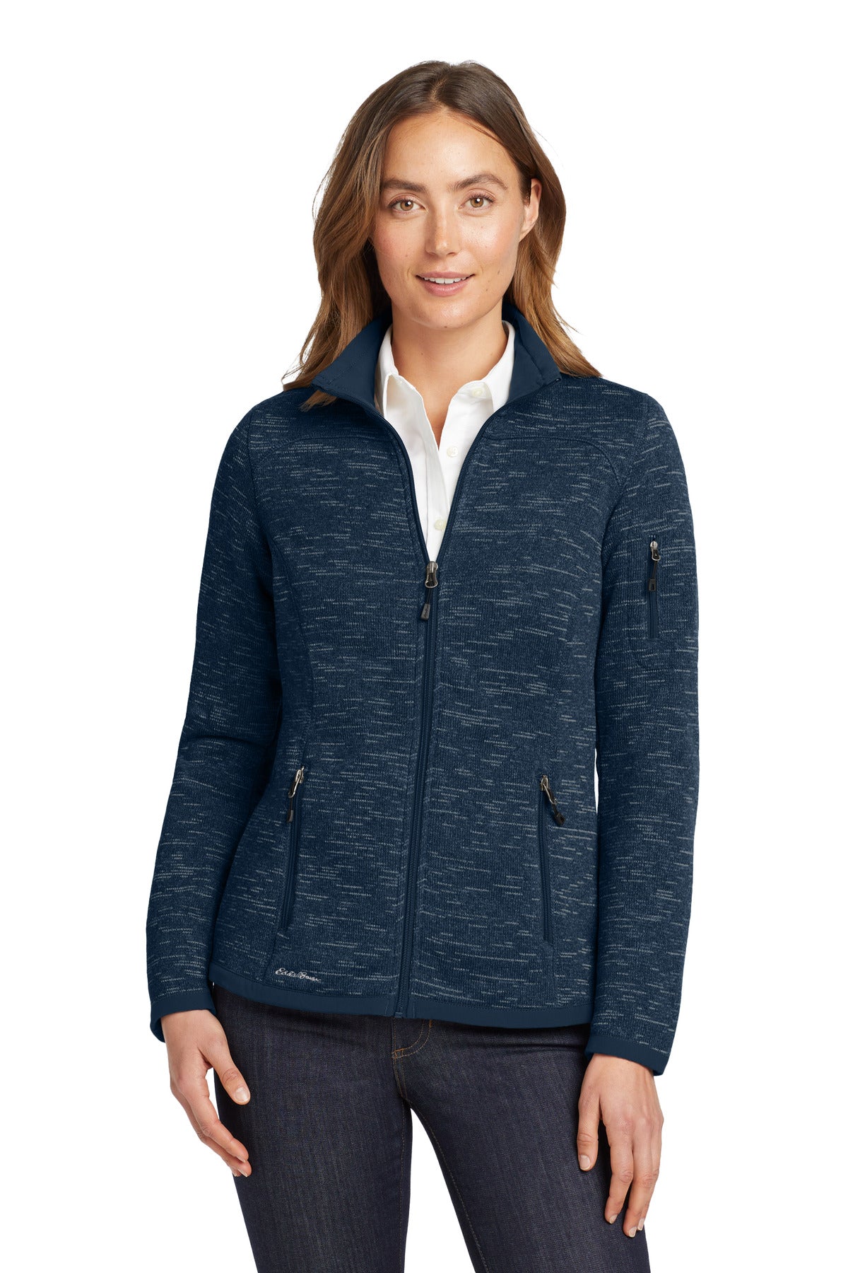 Eddie Bauer  Women's Sweater Fleece Full-Zip. EB251 - River Blue Navy Heather