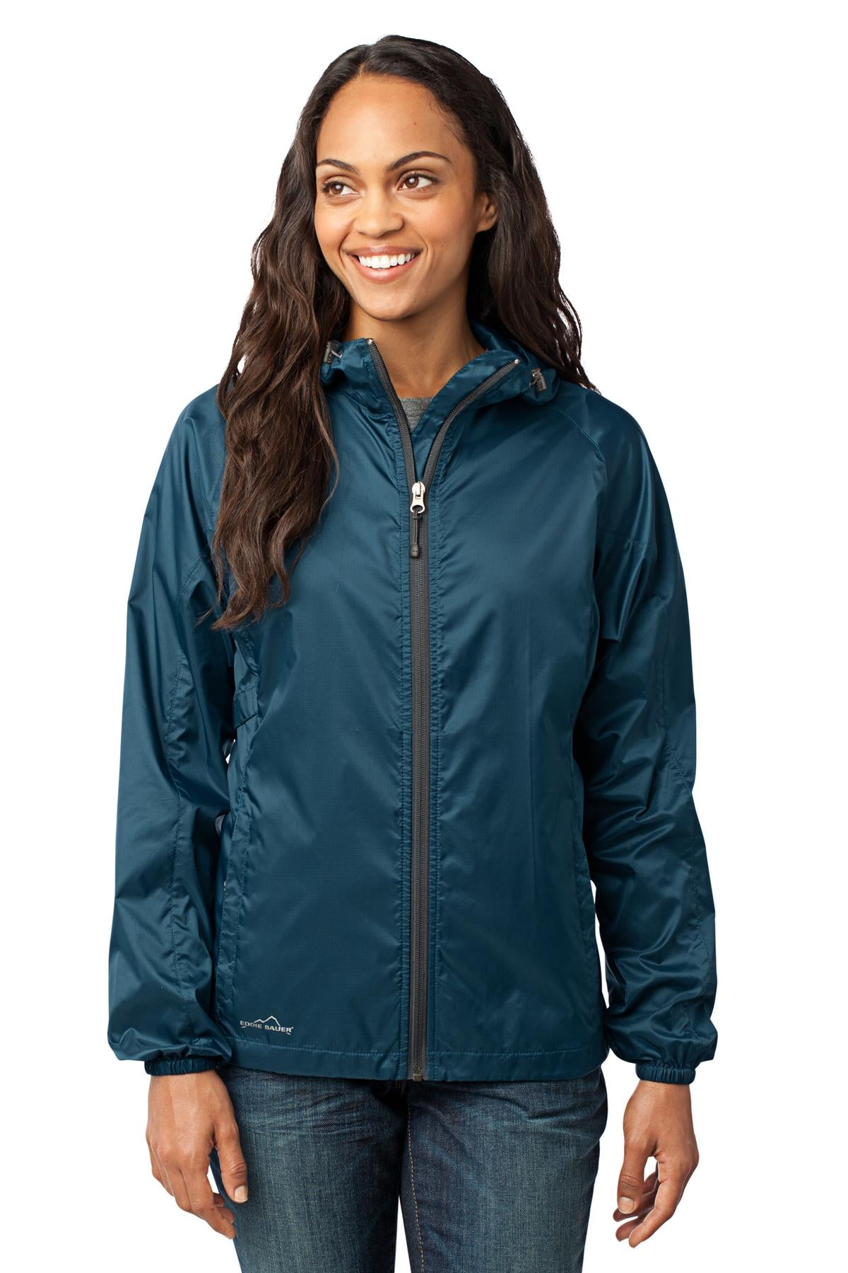 Eddie Bauer Women's Packable Wind Jacket. EB501 - Adriatic Blue