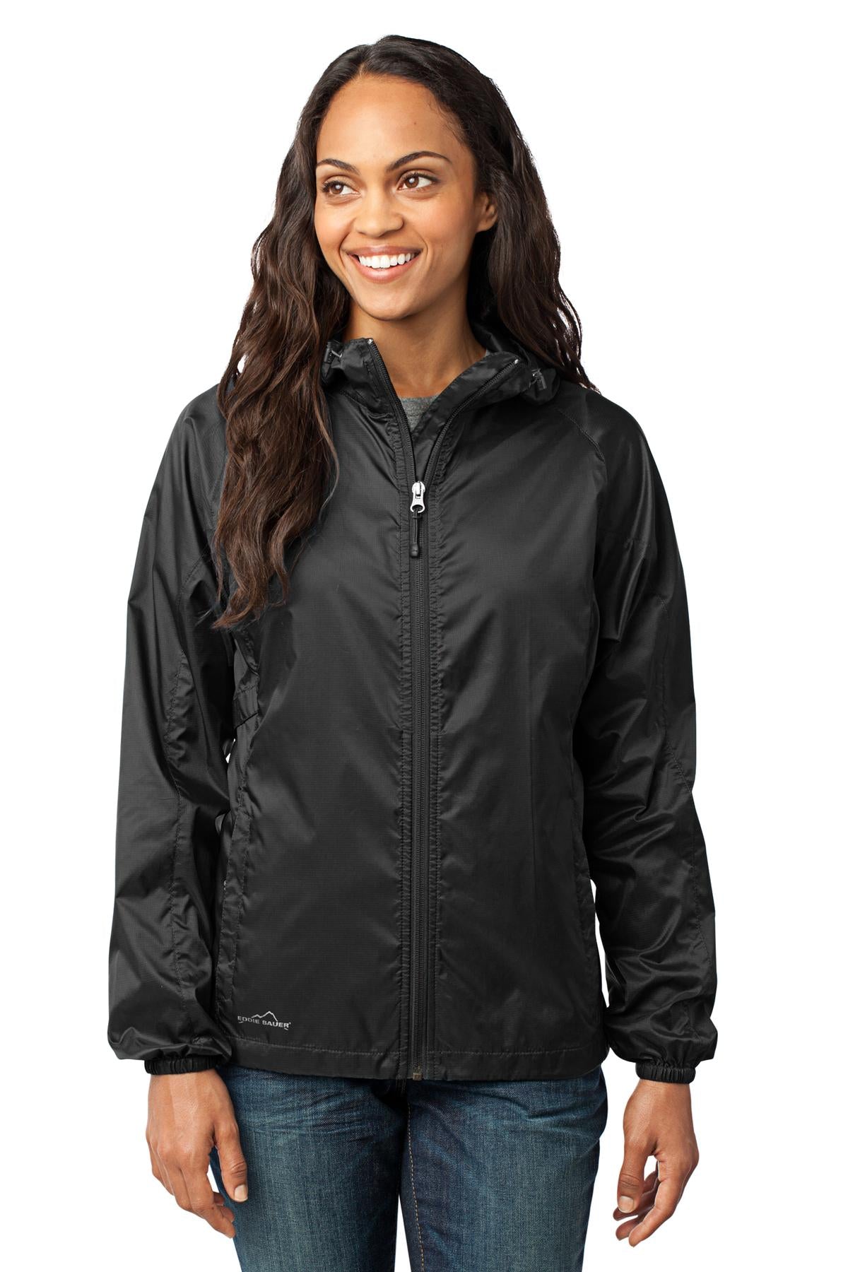 Eddie Bauer Women's Packable Wind Jacket. EB501 - Black