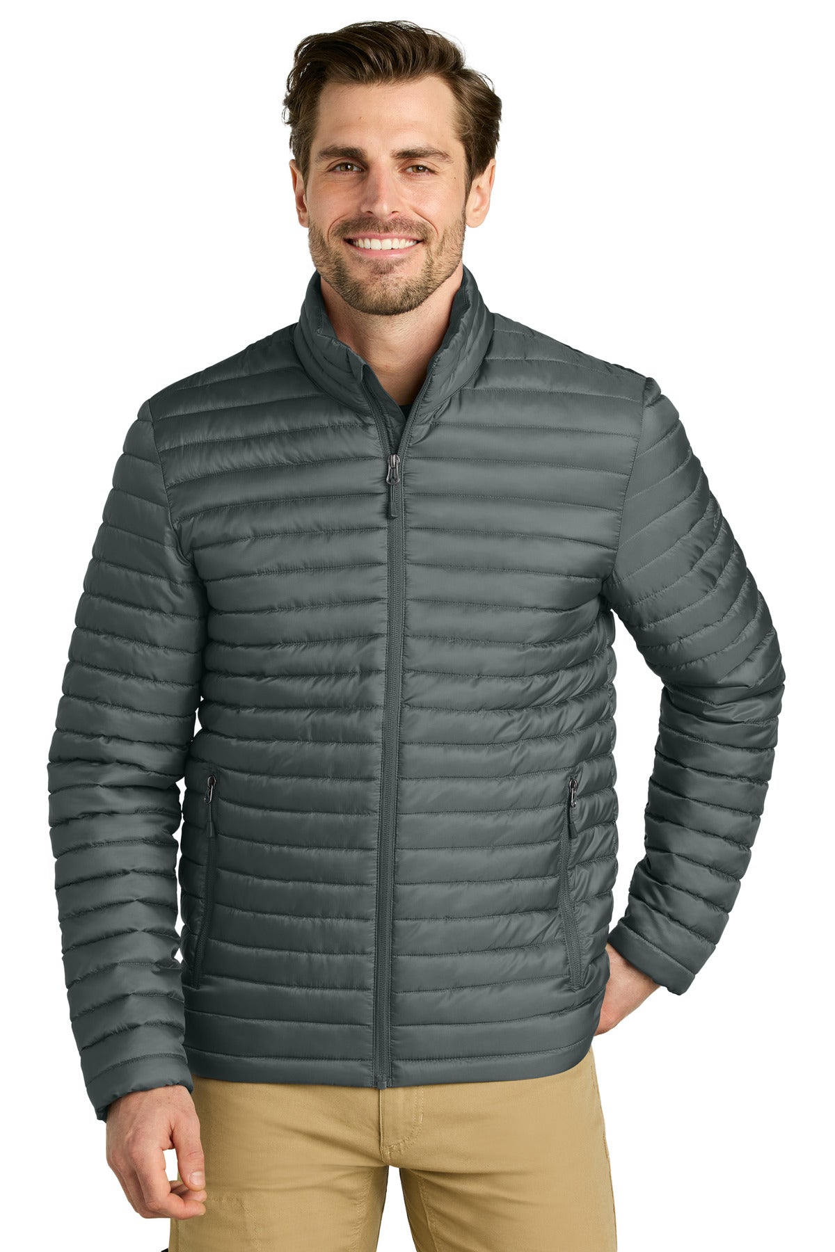 Eddie Bauer Packable Quilted Full-Zip EB514 - Metal Grey