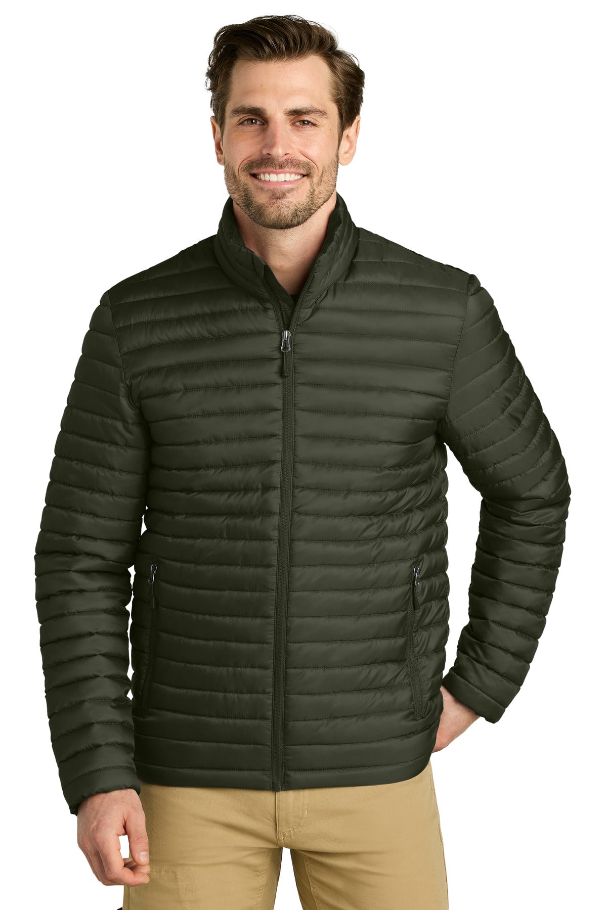 Eddie Bauer Packable Quilted Full-Zip EB514 - Olive Green