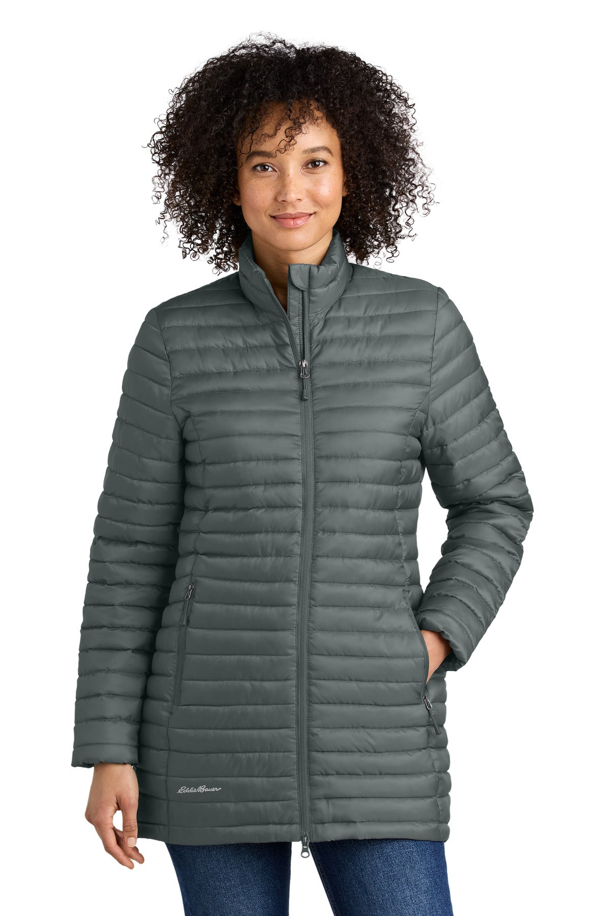 Eddie Bauer Women's Packable Quilted Full-Zip EB515 - Metal Grey