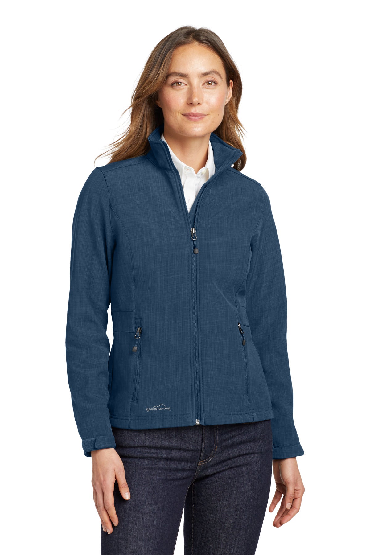 Eddie Bauer Women's Shaded Crosshatch Soft Shell Jacket. EB533 - Blue