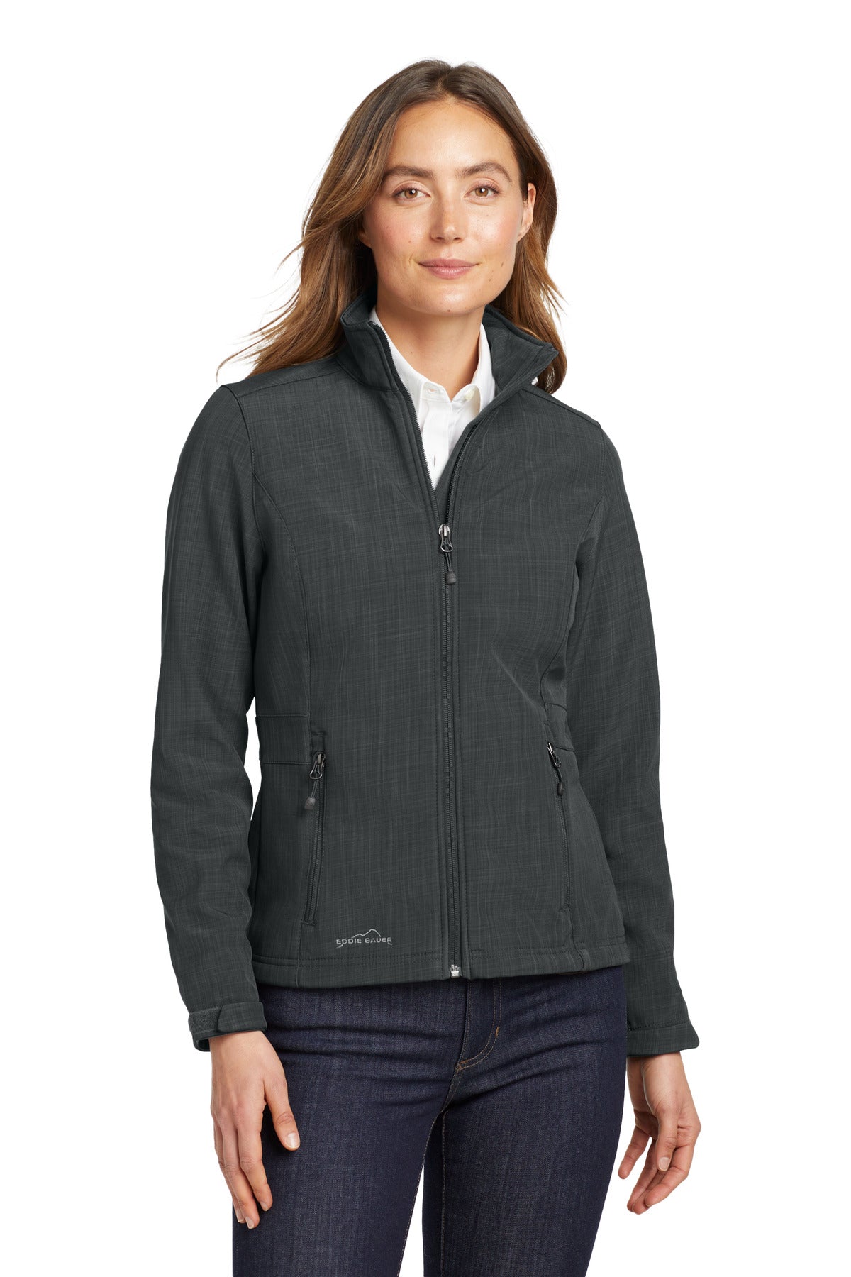 Eddie Bauer Women's Shaded Crosshatch Soft Shell Jacket. EB533 - Grey