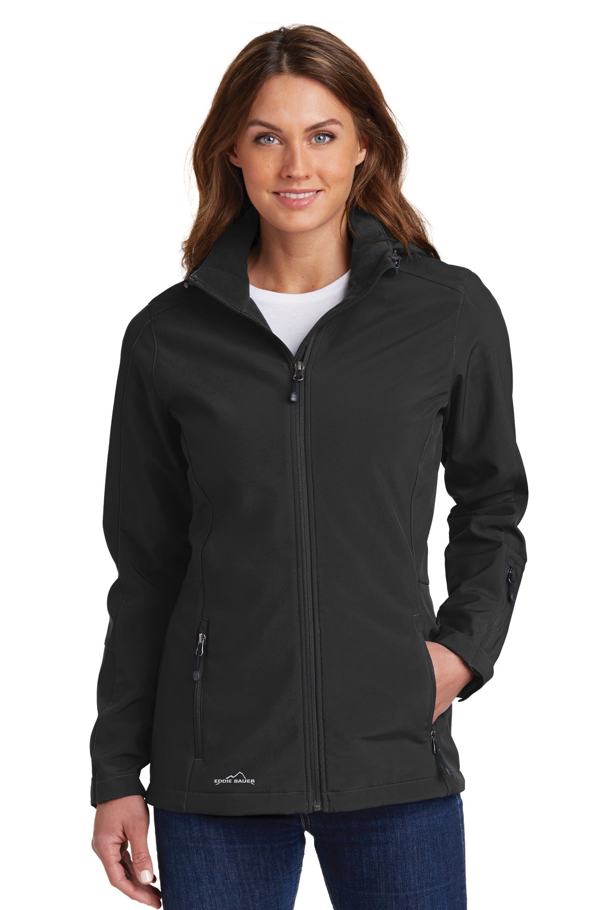 Eddie Bauer Women's Hooded Soft Shell Parka. EB537 - Black
