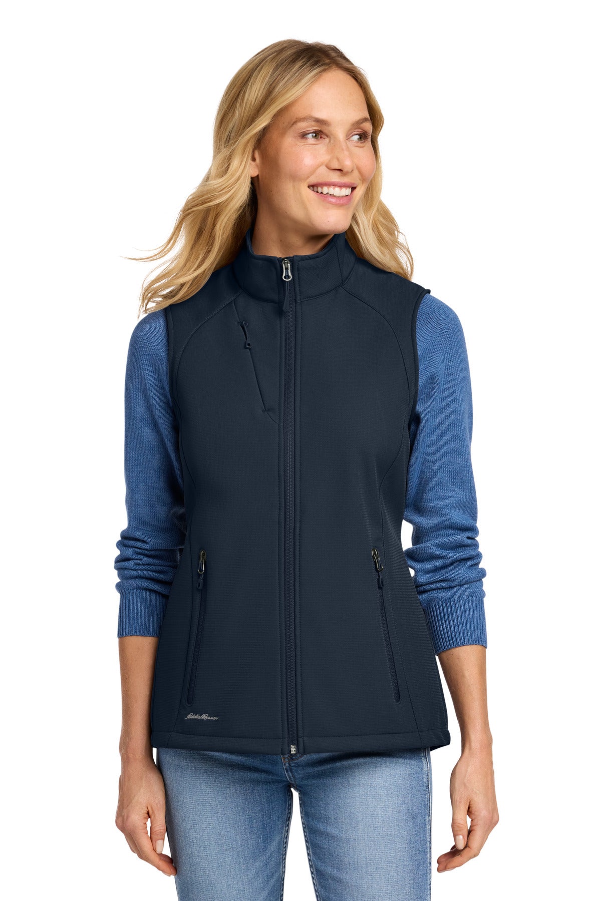 Eddie Bauer Women's Stretch Soft Shell Vest EB547 - River Blue Navy