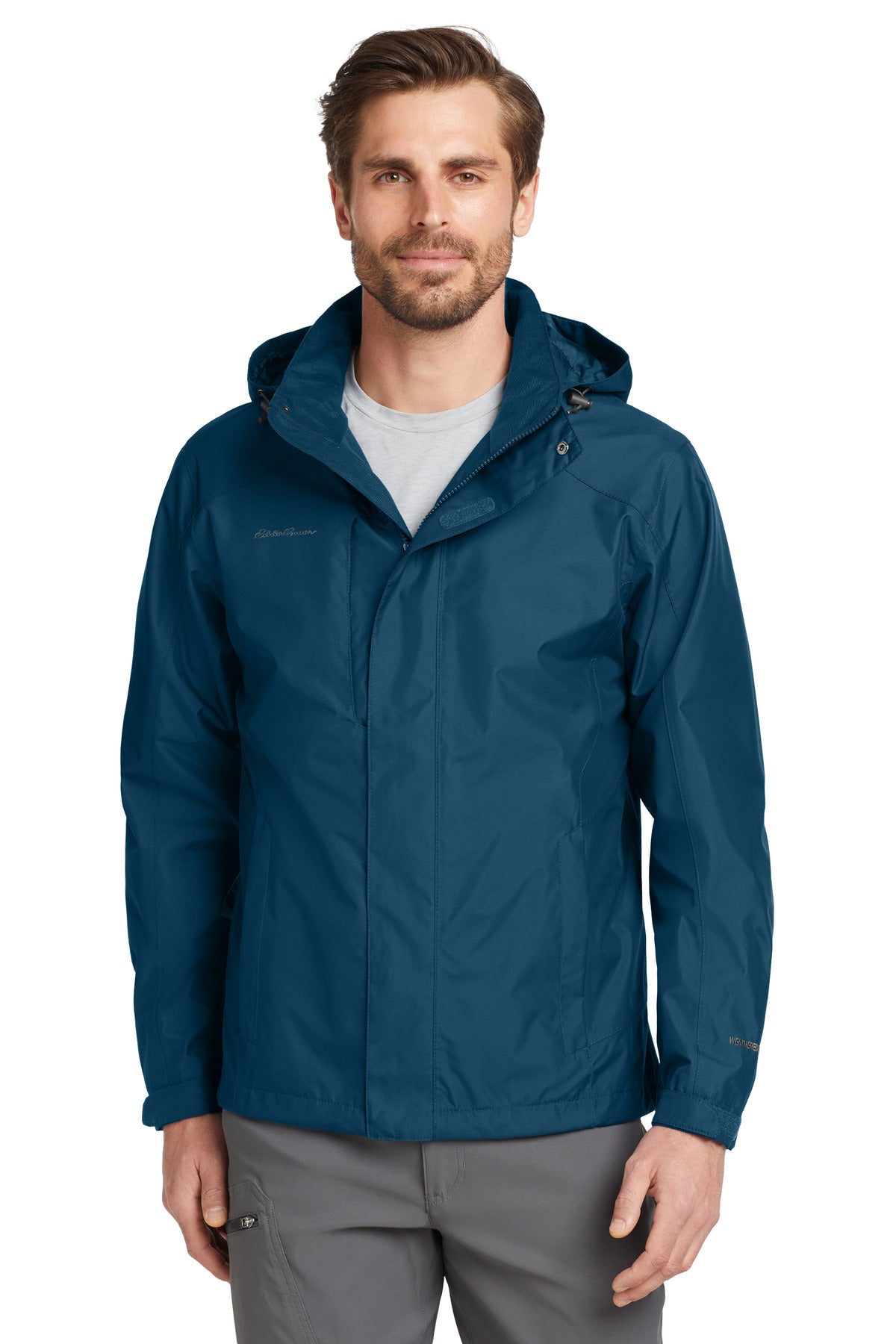 Eddie Bauer Rain Jacket. EB550 - Deep Sea Blue/ Dark Adriatic