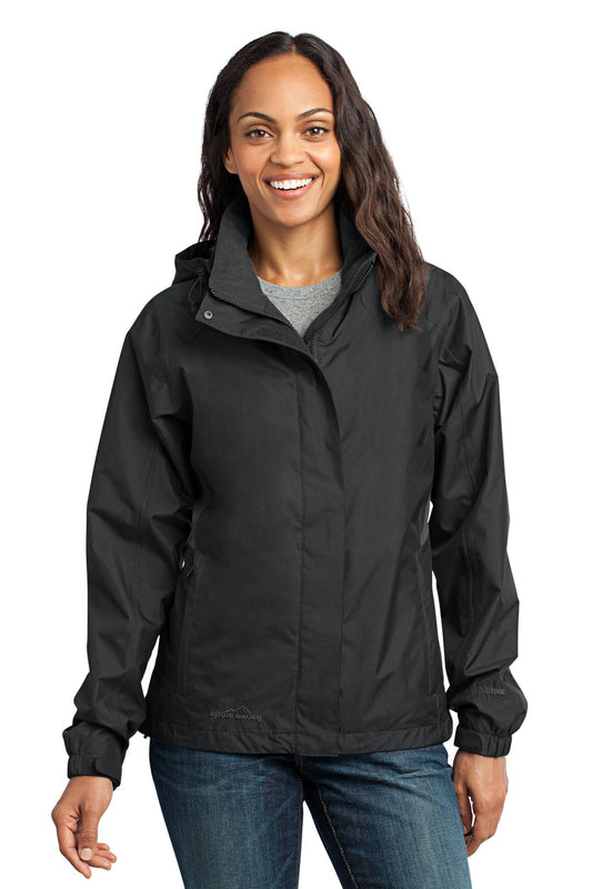 Eddie Bauer Women's Rain Jacket. EB551 - Black/ Steel Grey