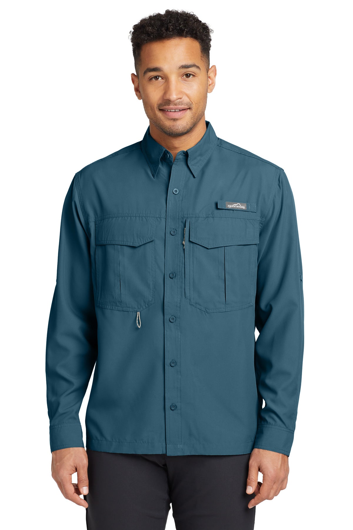Eddie Bauer - Long Sleeve Performance Fishing Shirt. EB600 - Gulf Teal