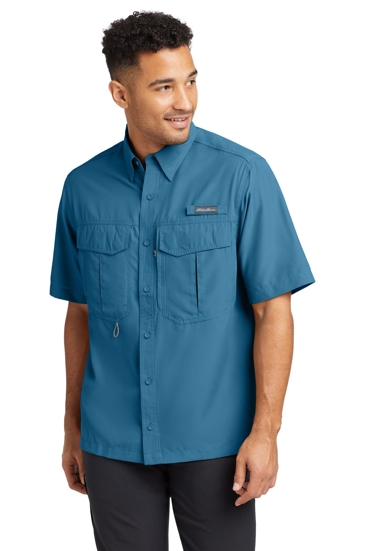 Eddie Bauer Short Sleeve Performance Fishing Shirt EB602 - Gulf Teal