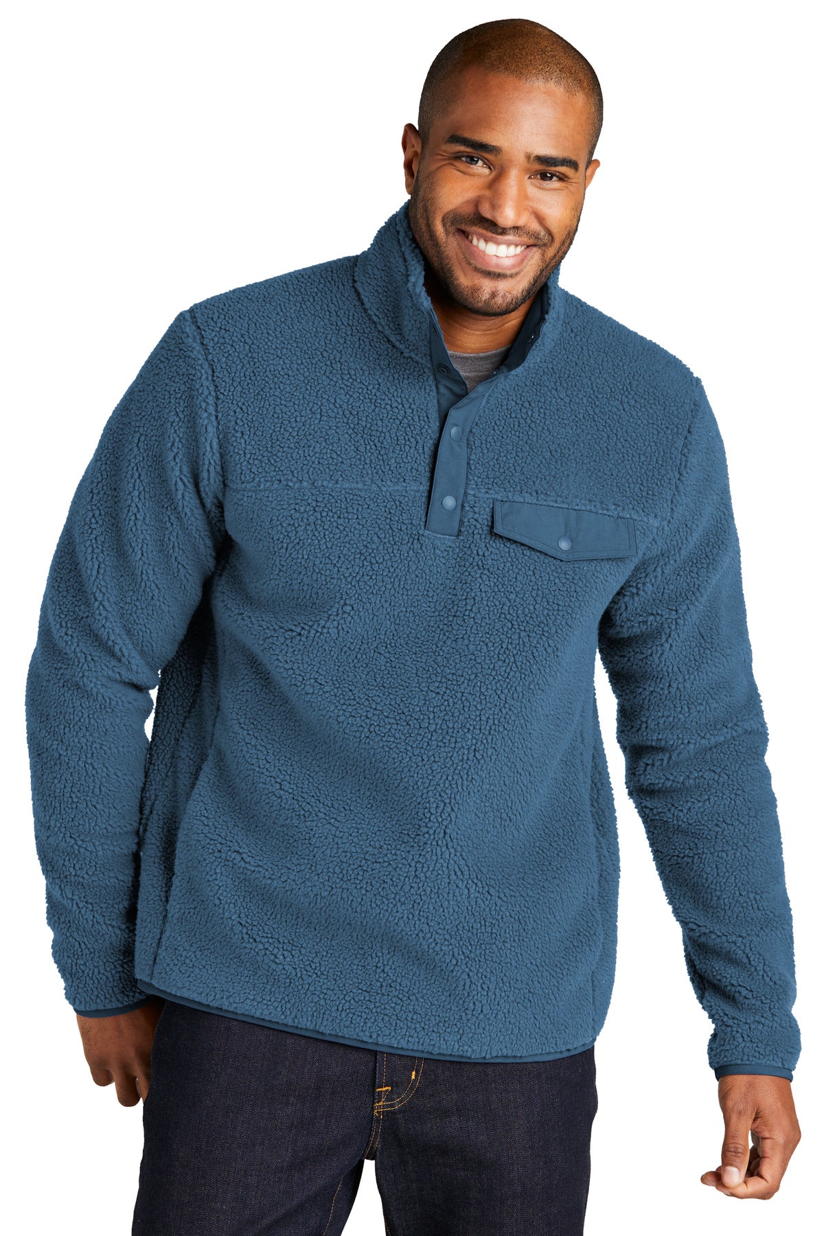 Port Authority Camp Fleece Snap Pullover F140 - Regatta Blue