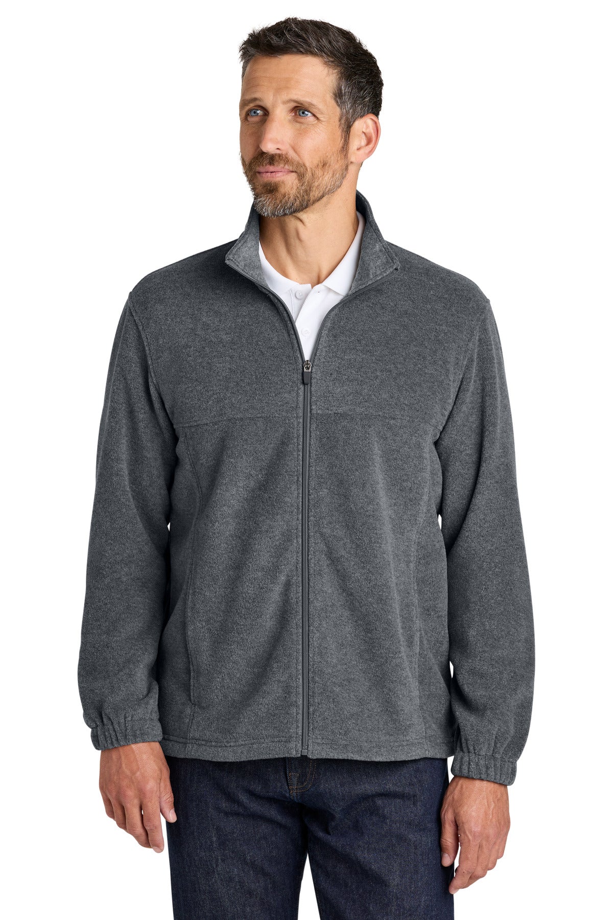 Port Authority Plush Fleece Full-Zip Jacket F190 - Storm Grey Heather