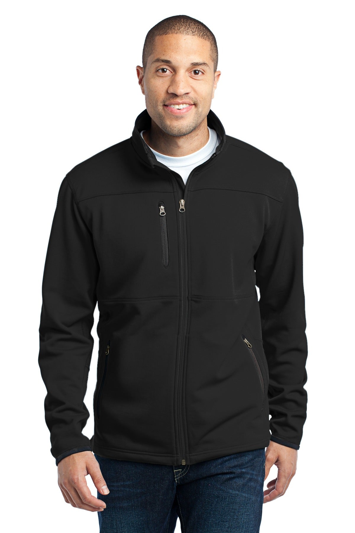 Port Authority Pique Fleece Jacket. F222 - Black