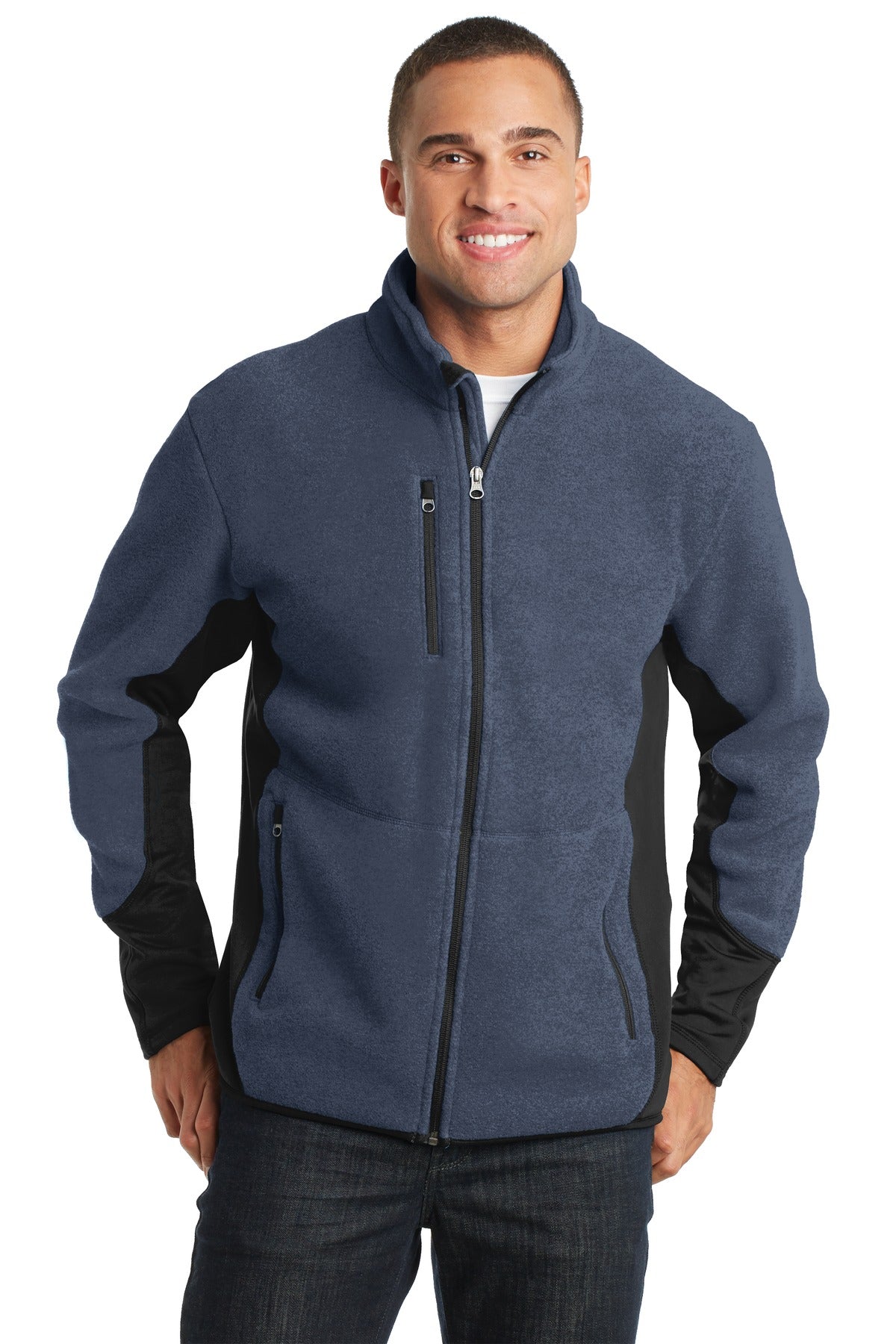 Port Authority R-Tek Pro Fleece Full-Zip Jacket. F227 - Navy Heather/ Black