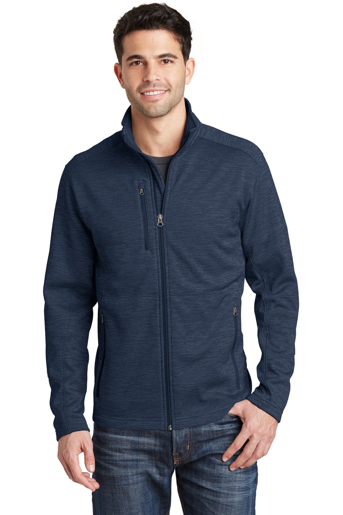 Port Authority Digi Stripe Fleece Jacket. F231 - Navy