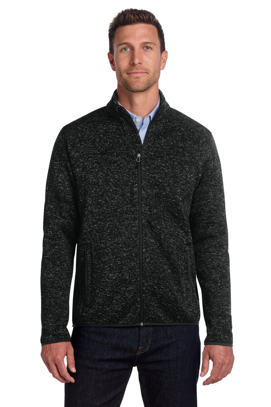 Port Authority Sweater Fleece Jacket. F232 - Black Heather