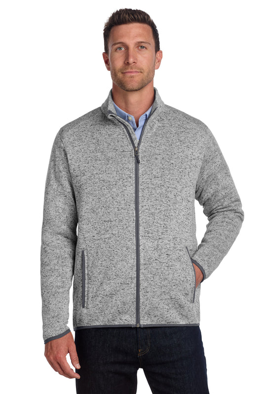 Port Authority Sweater Fleece Jacket. F232 - Grey Heather