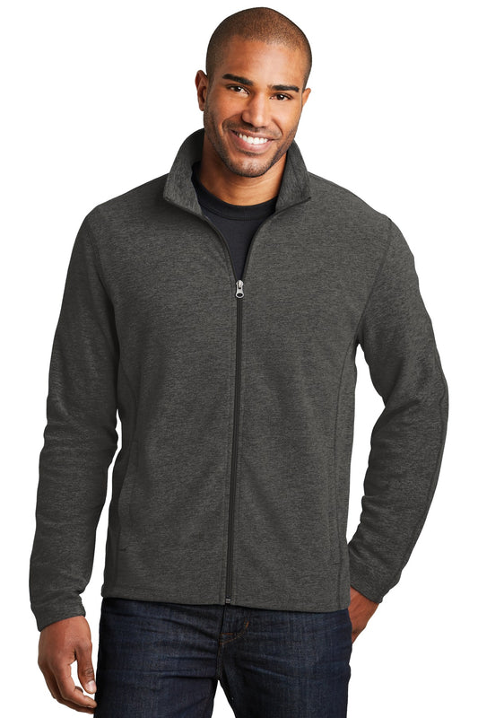 Port Authority Heather Microfleece Full-Zip Jacket. F235 - Black Charcoal Heather