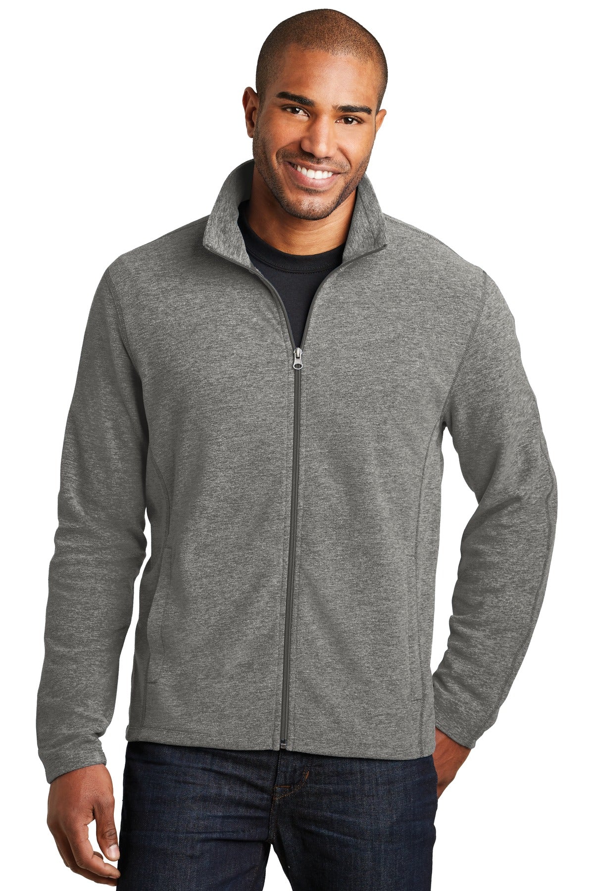 Port Authority Heather Microfleece Full-Zip Jacket. F235 - Pearl Grey Heather