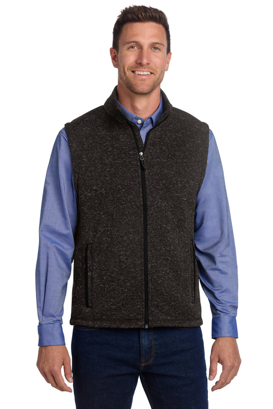 Port Authority  Sweater Fleece Vest F236 - Black Heather