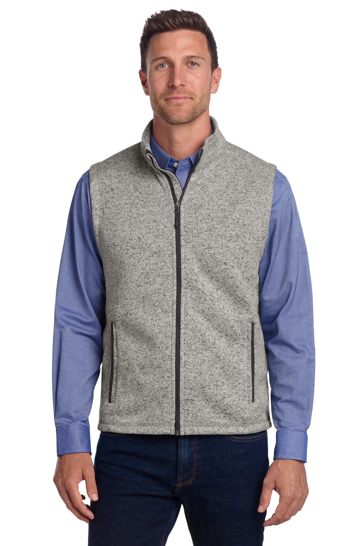 Port Authority  Sweater Fleece Vest F236 - Grey Heather