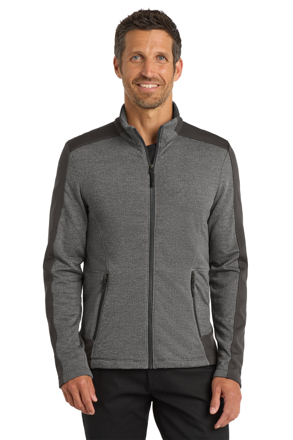 Port Authority  Grid Fleece Jacket. F239 - Grey Smoke Heather/ Grey Smoke
