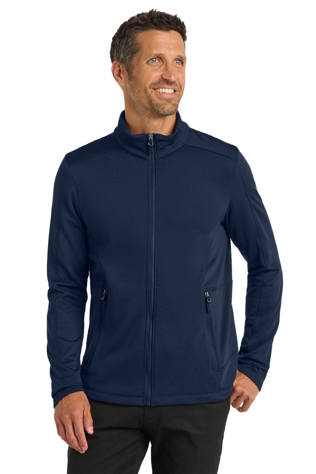 Port Authority  Grid Fleece Jacket. F239 - River Blue Navy