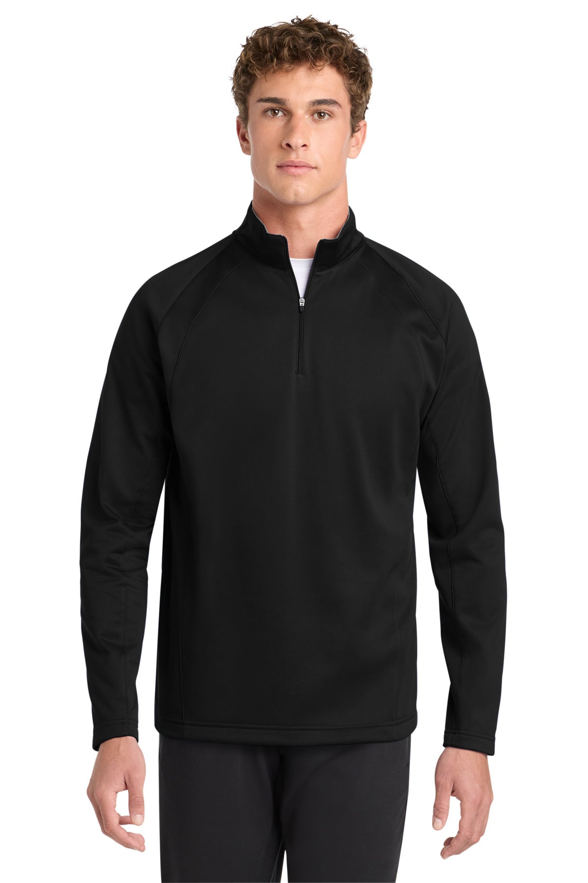 Sport-Tek Sport-Wick Fleece 1/4-Zip Pullover.  F243 - Black/ Silver