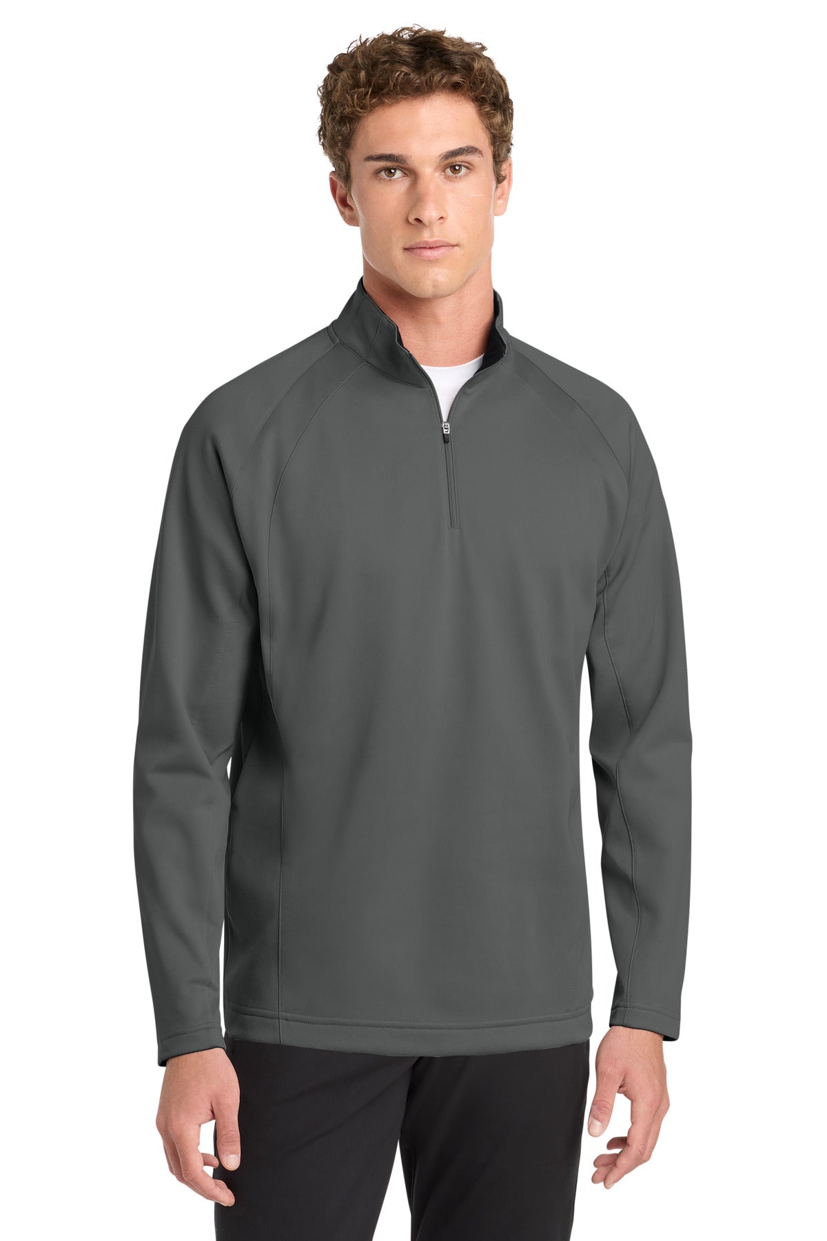 Sport-Tek Sport-Wick Fleece 1/4-Zip Pullover.  F243 - Dark Smoke Grey/ Black