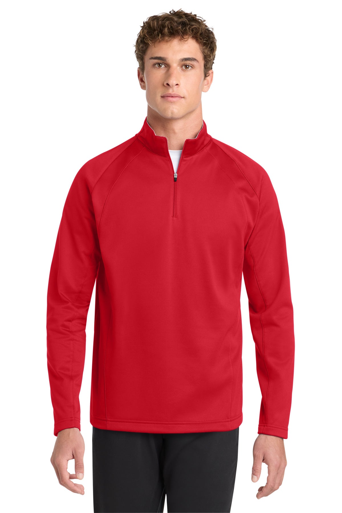 Sport-Tek Sport-Wick Fleece 1/4-Zip Pullover.  F243 - Deep Red/ Silver