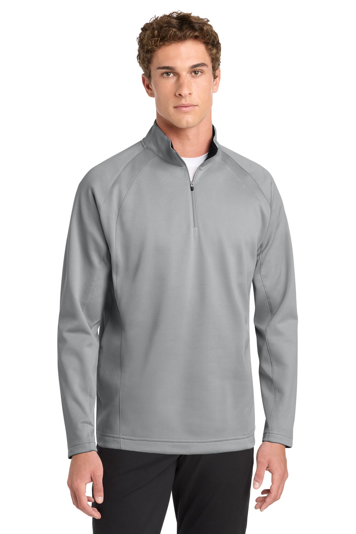 Sport-Tek Sport-Wick Fleece 1/4-Zip Pullover.  F243 - Silver/ Black