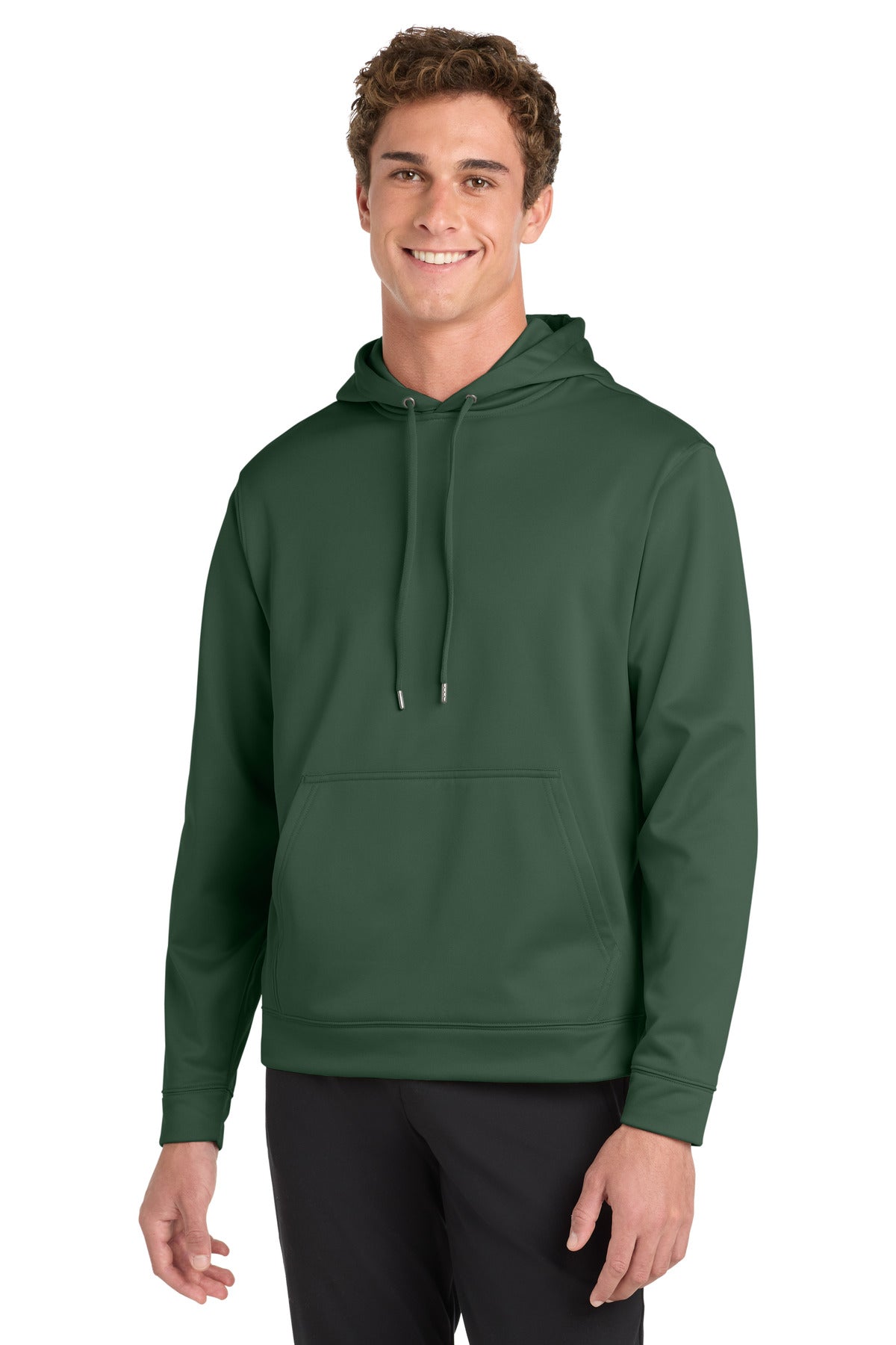 Sport-Tek Sport-Wick Fleece Hooded Pullover.  F244 - Forest Green