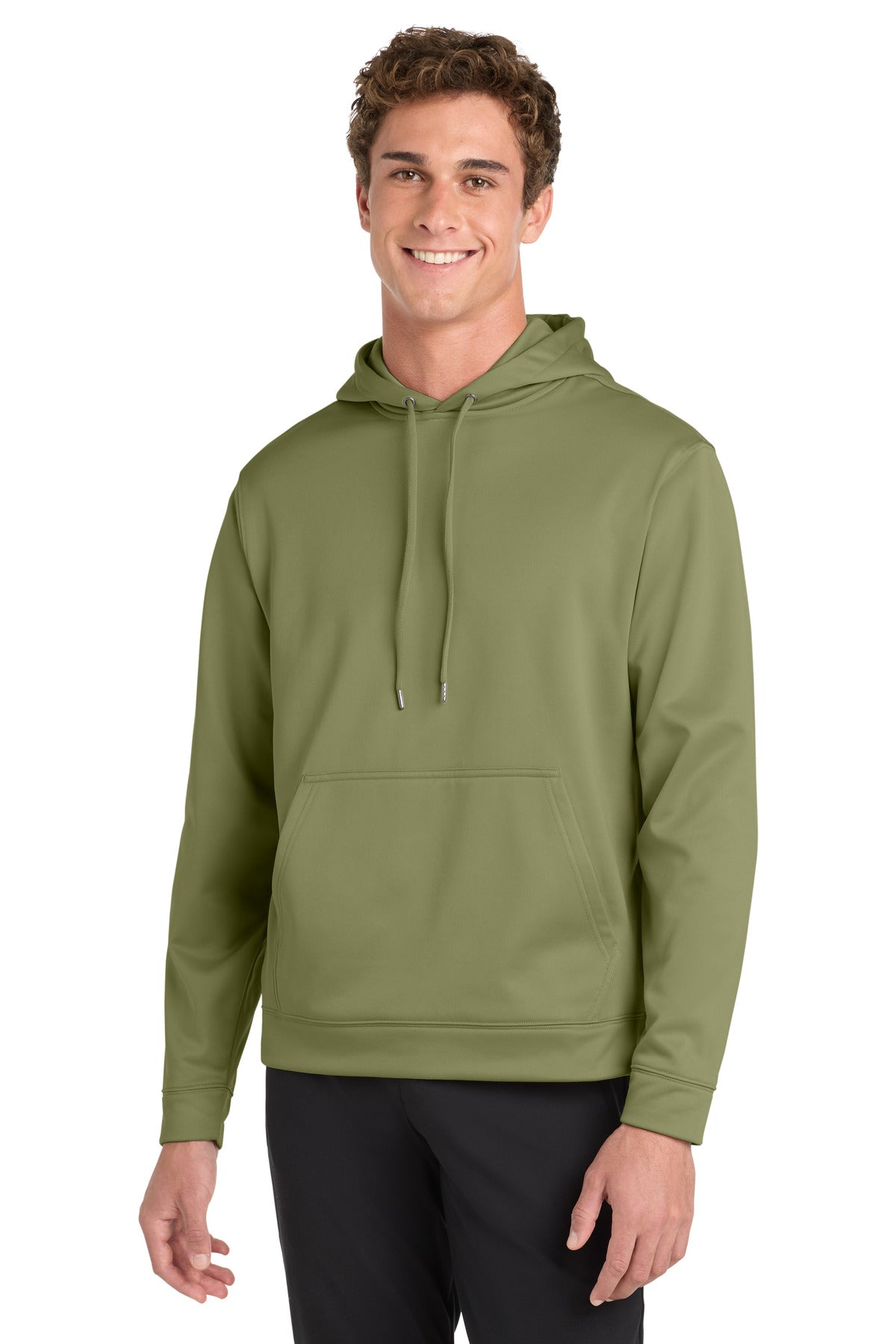 Sport-Tek Sport-Wick Fleece Hooded Pullover.  F244 - Olive Drab Green