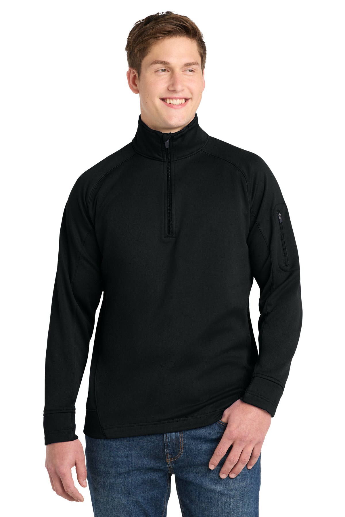 Sport-Tek Tech Fleece 1/4-Zip Pullover. F247 - Black